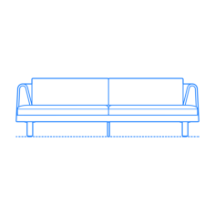 Furniture Outdoor Lounge Loophole Sofa 3 Seat Svg Line Art, Free Vectors File